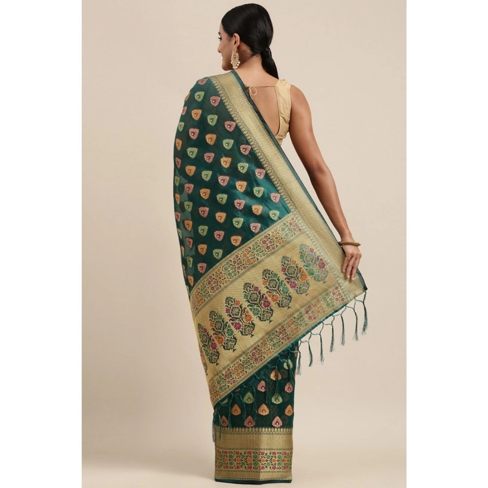 Stunning Organza Printed Saree With Blouse Piece