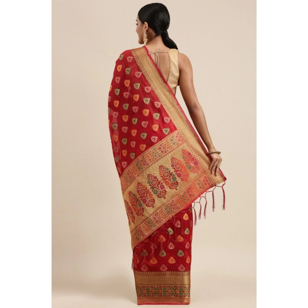 Stunning Organza Printed Saree With Blouse Piece