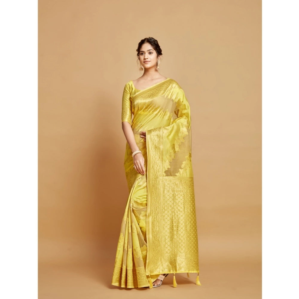 Designer Linen Printed Saree With Blouse Piece