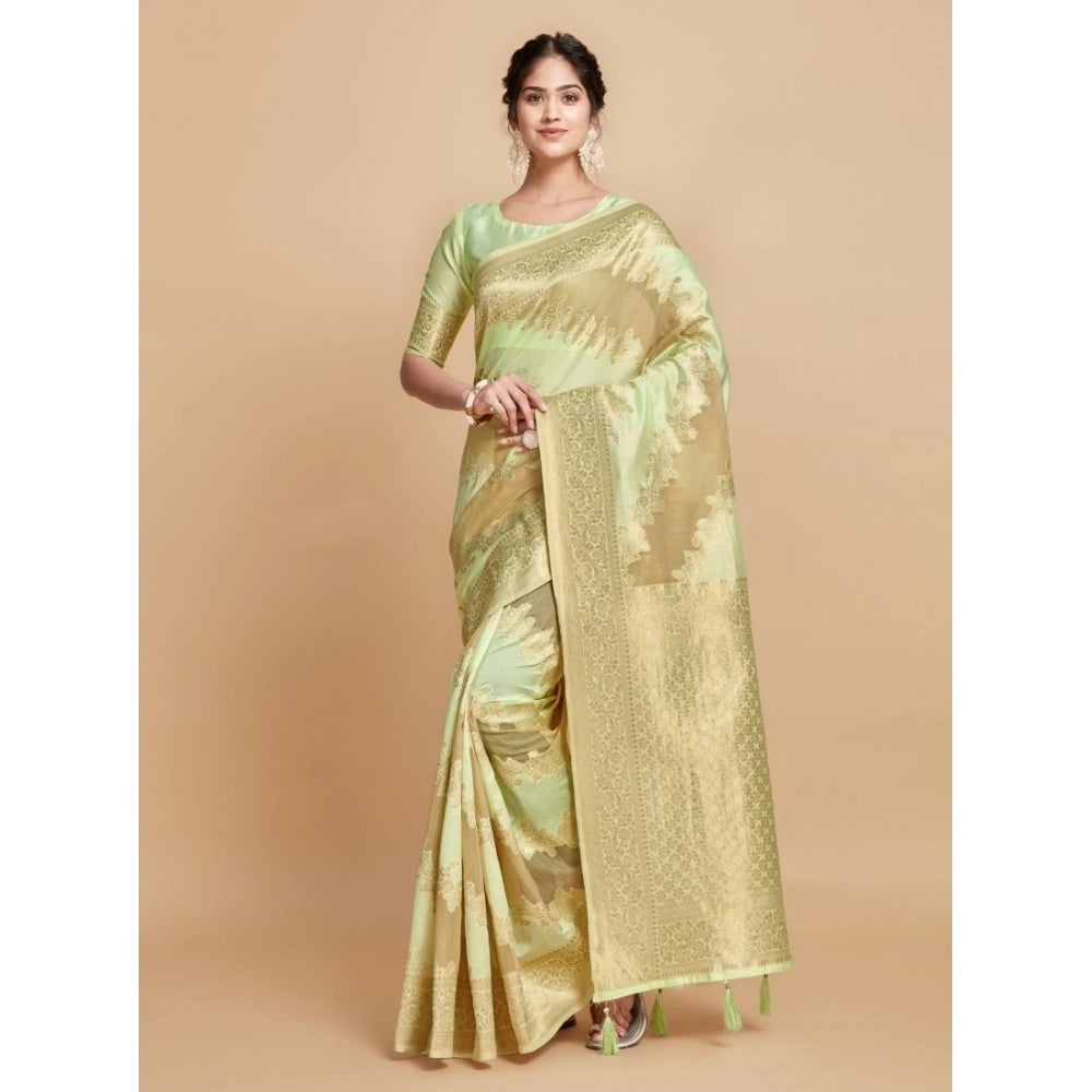 Designer Linen Printed Saree With Blouse Piece