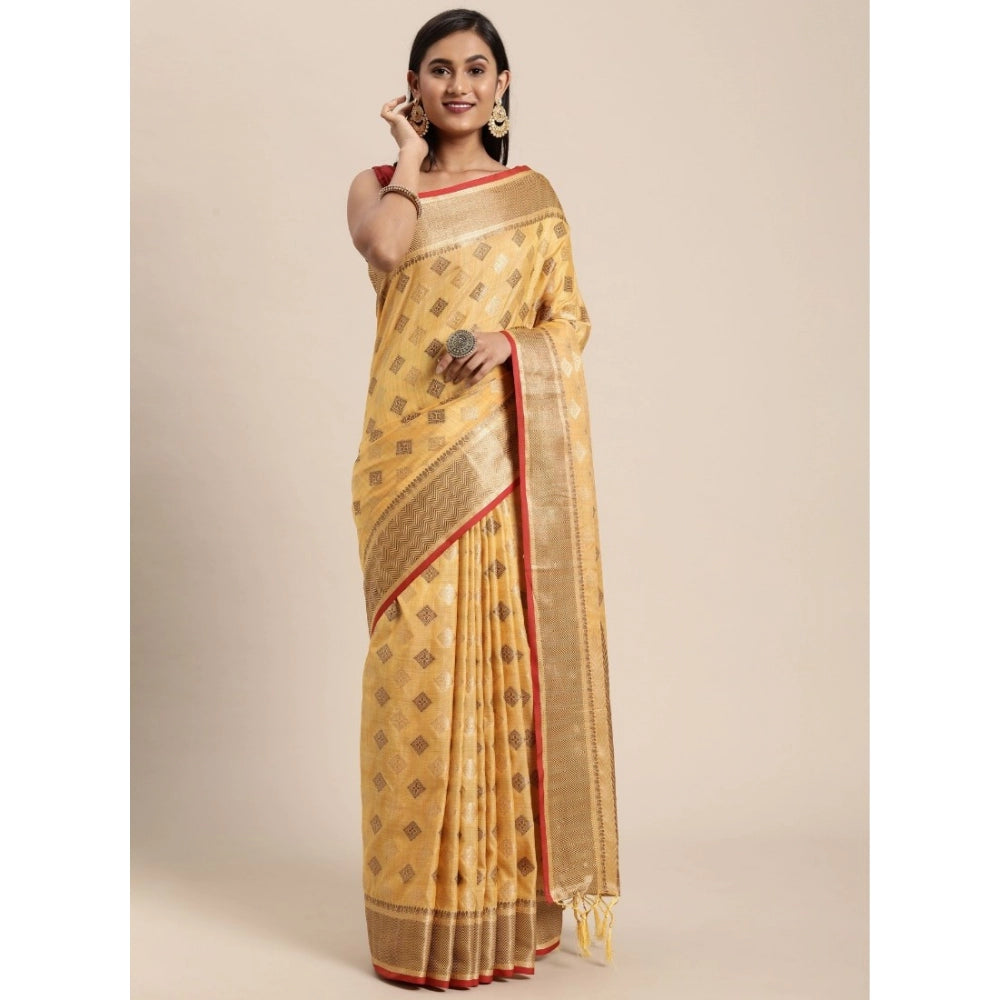 Graceful Chanderi Cotton Printed Saree With Blouse Piece