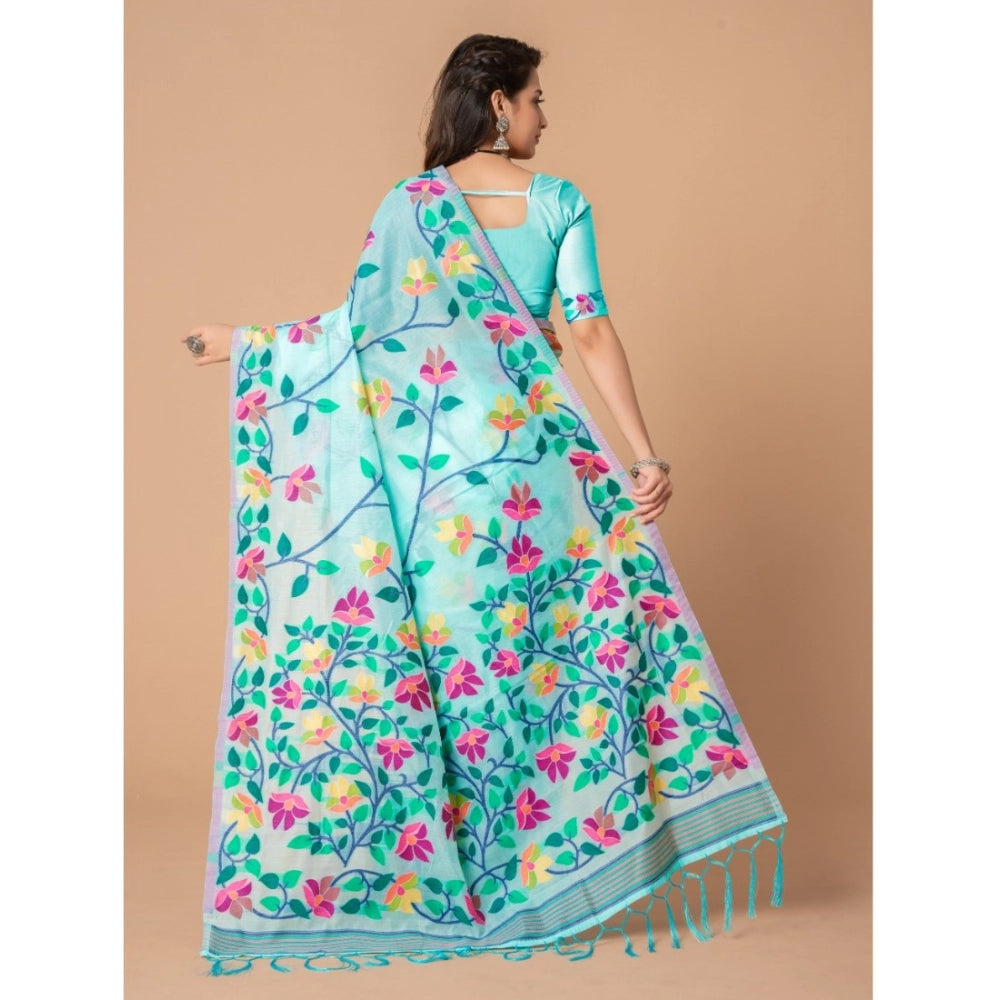 Attractive Cotton Printed Saree With Blouse Piece