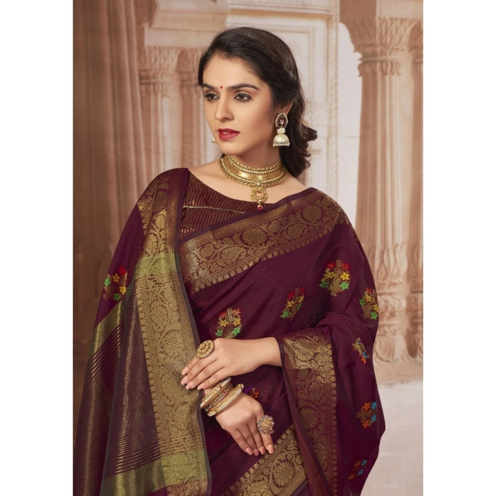 Graceful Chanderi Cotton Printed Saree With Blouse Piece