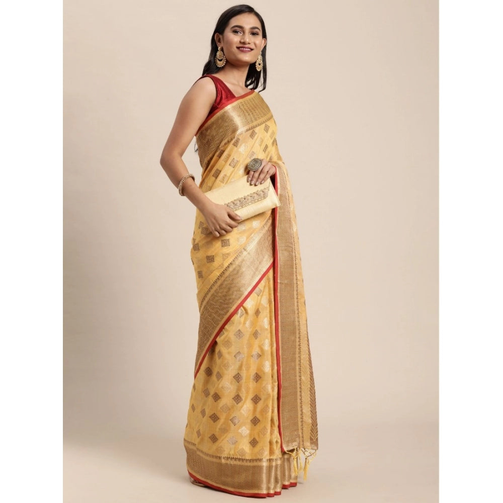 Graceful Chanderi Cotton Printed Saree With Blouse Piece