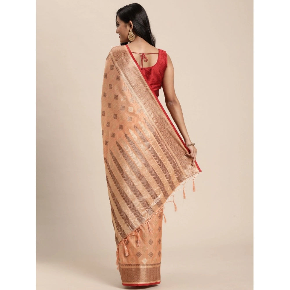 Graceful Chanderi Cotton Printed Saree With Blouse Piece