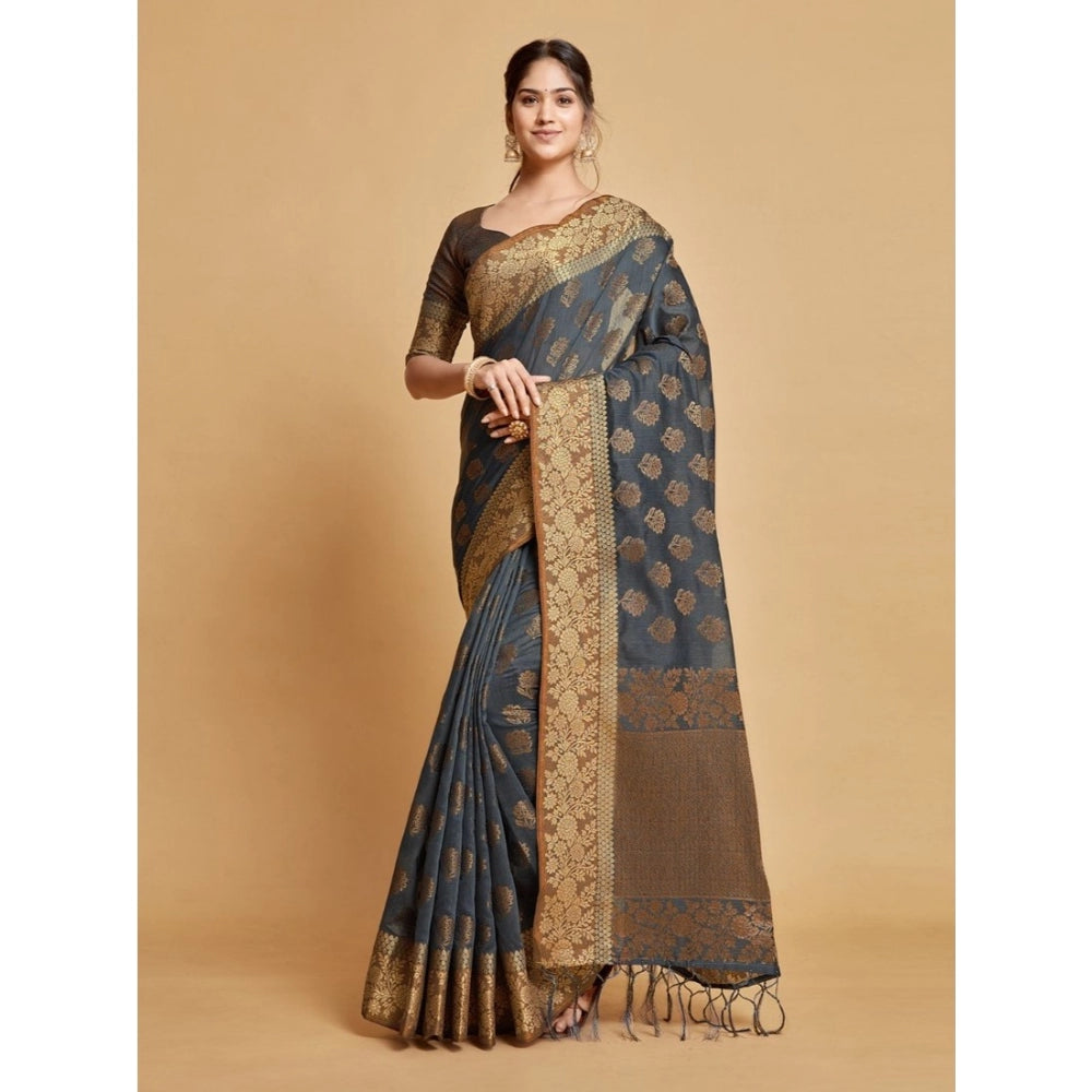 Graceful Chanderi Cotton Printed Saree With Blouse Piece