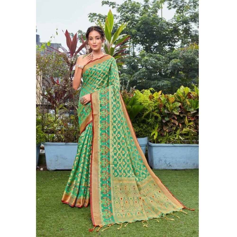 Stunning Organza Printed Saree With Blouse Piece