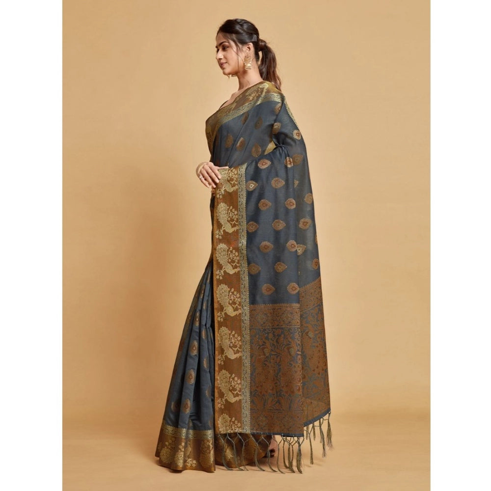 Stunning Organza Printed Saree With Blouse Piece