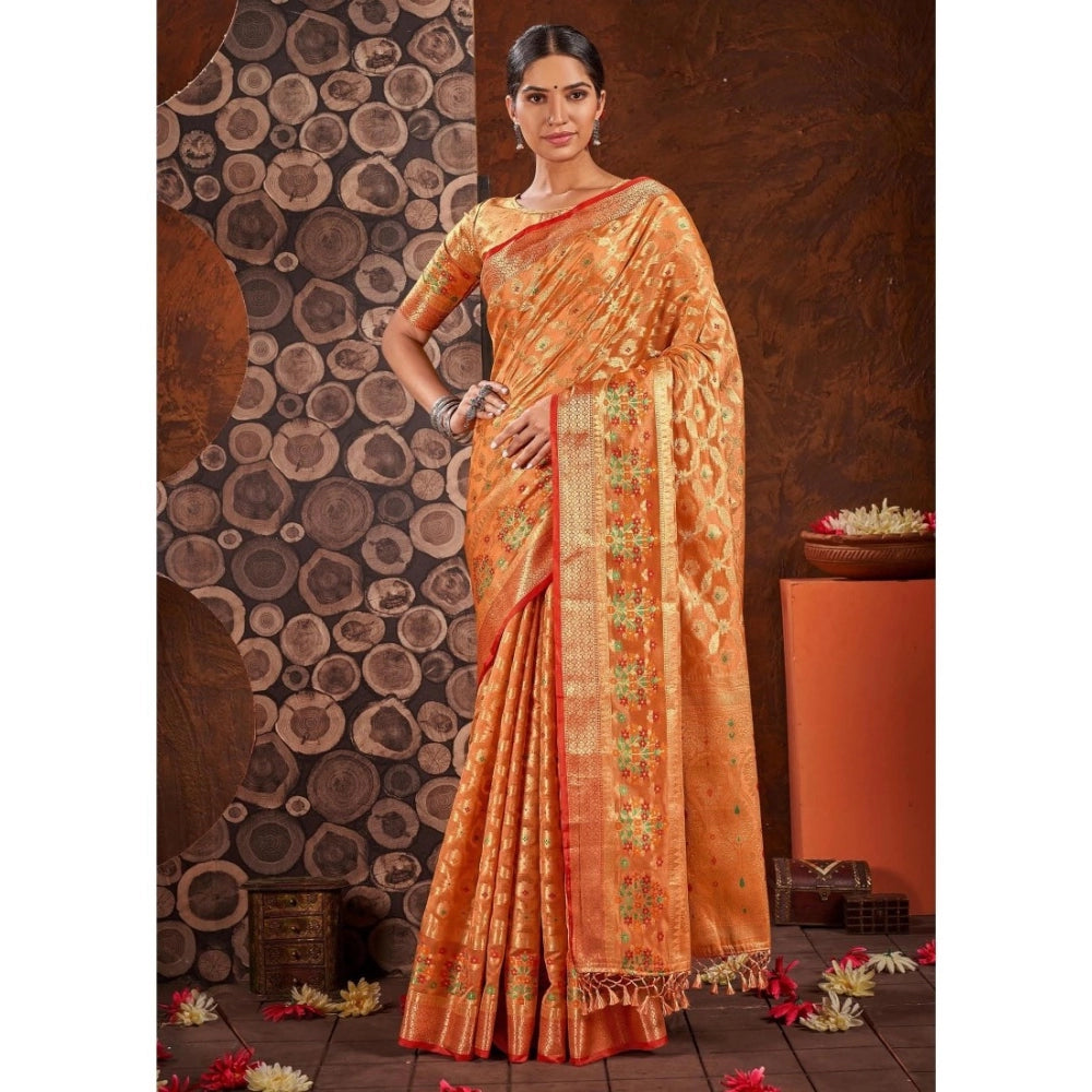 Stunning Organza Printed Saree With Blouse Piece