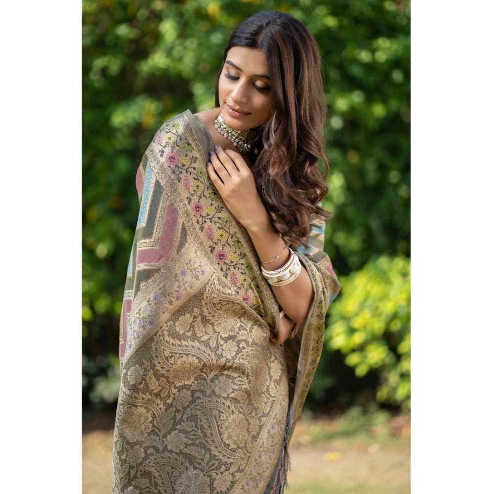 Stunning Organza Printed Saree With Blouse Piece