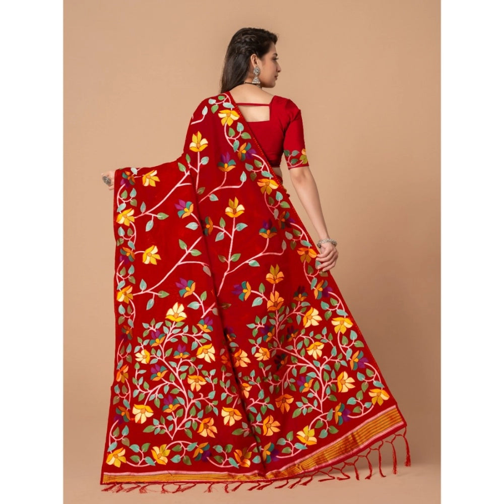 Attractive Cotton Printed Saree With Blouse Piece