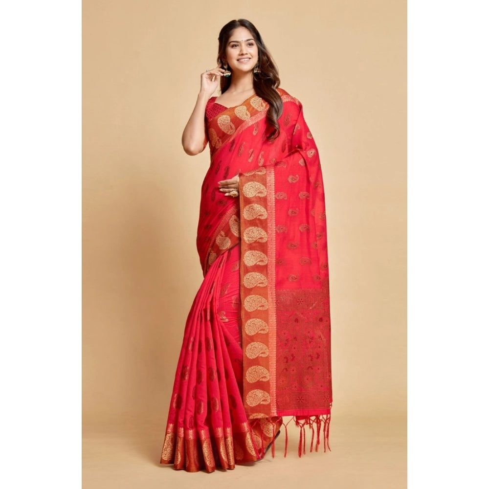 Graceful Chanderi Cotton Printed Saree With Blouse Piece