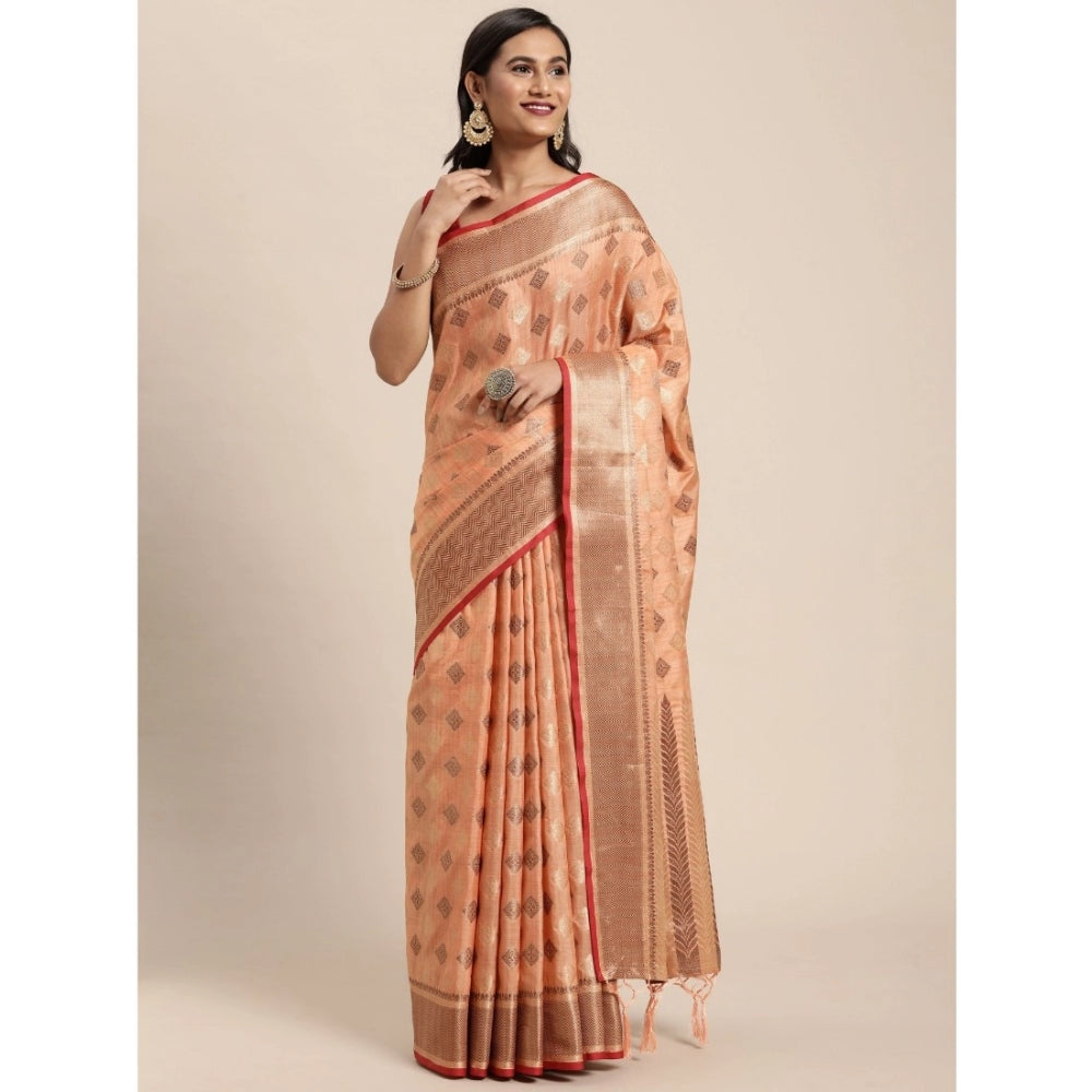 Graceful Chanderi Cotton Printed Saree With Blouse Piece