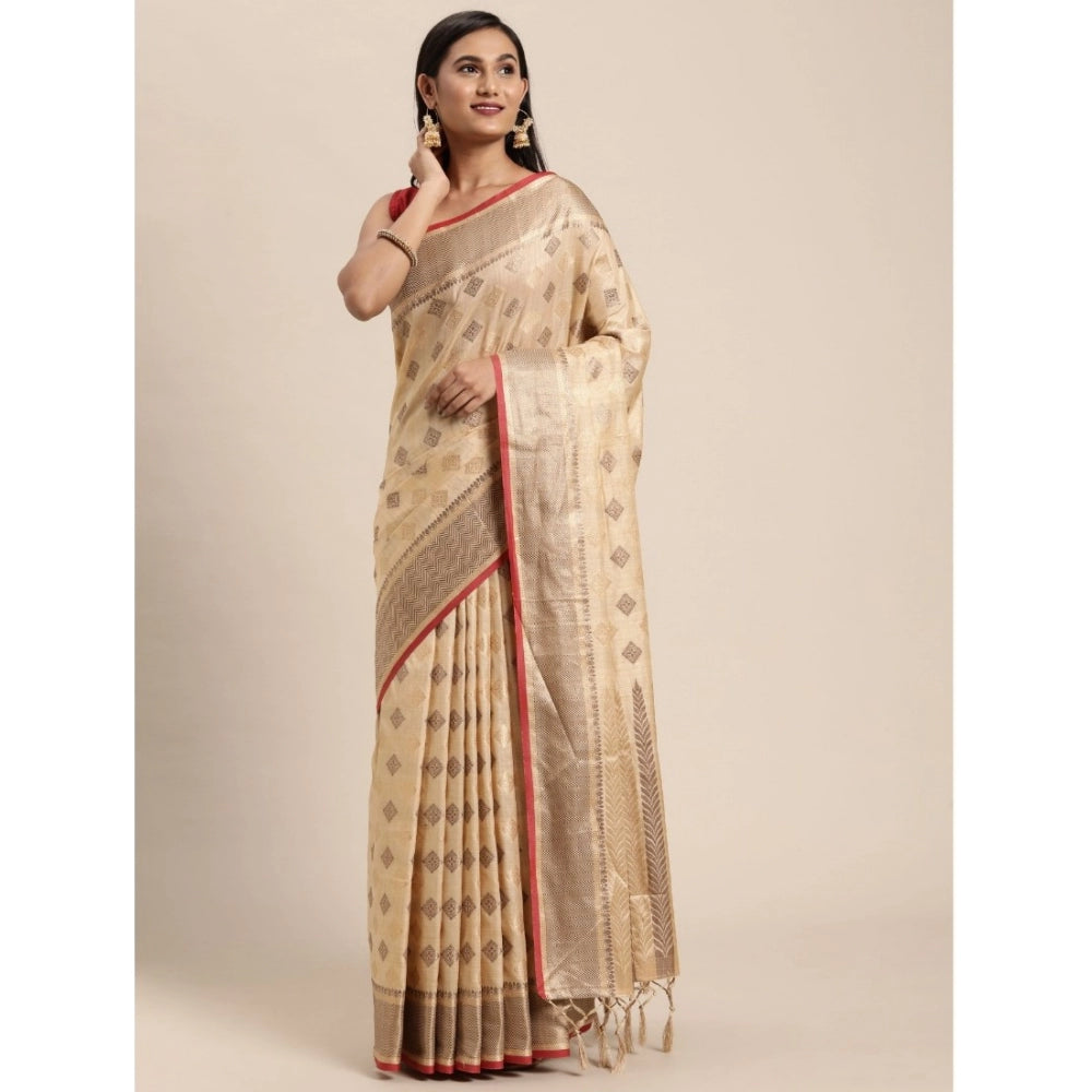 Graceful Chanderi Cotton Printed Saree With Blouse Piece