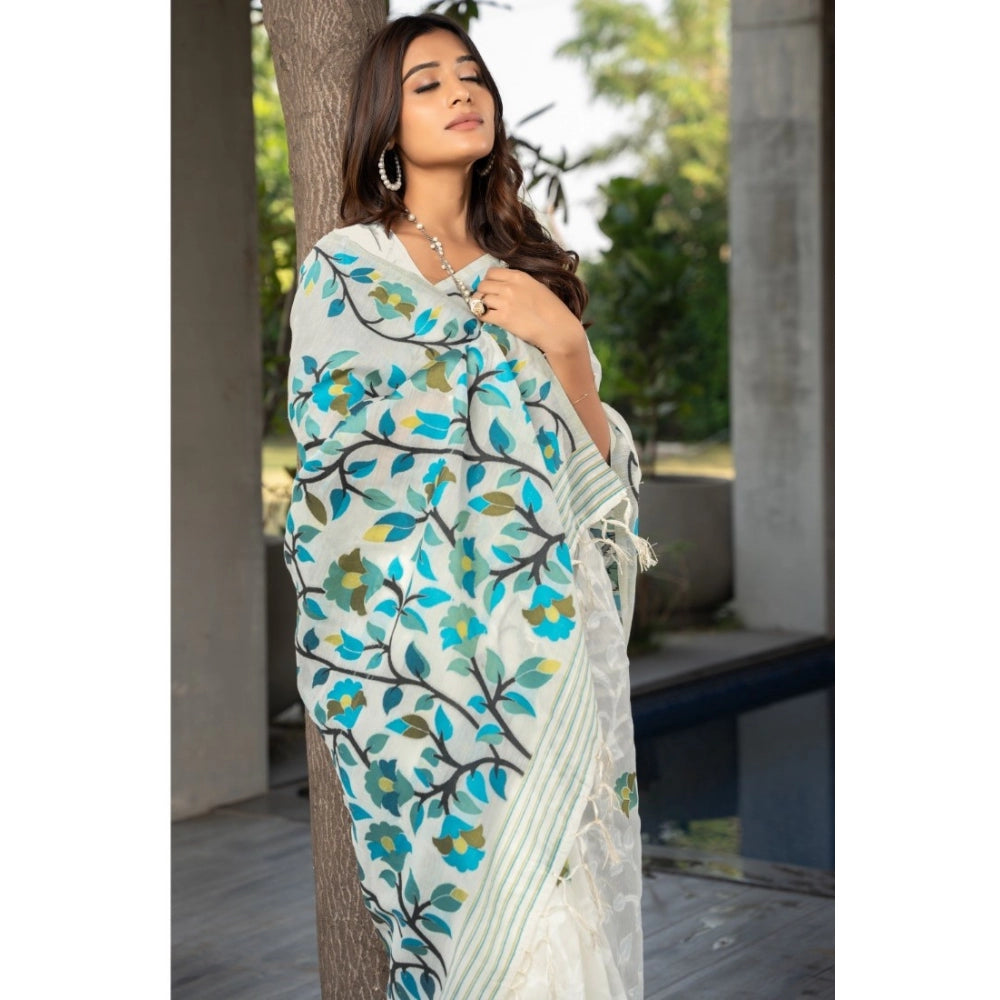 Attractive Cotton Printed Saree With Blouse Piece