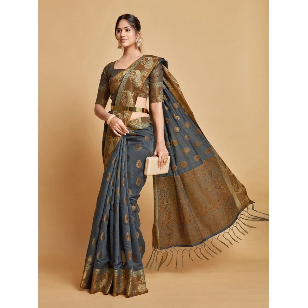 Stunning Organza Printed Saree With Blouse Piece