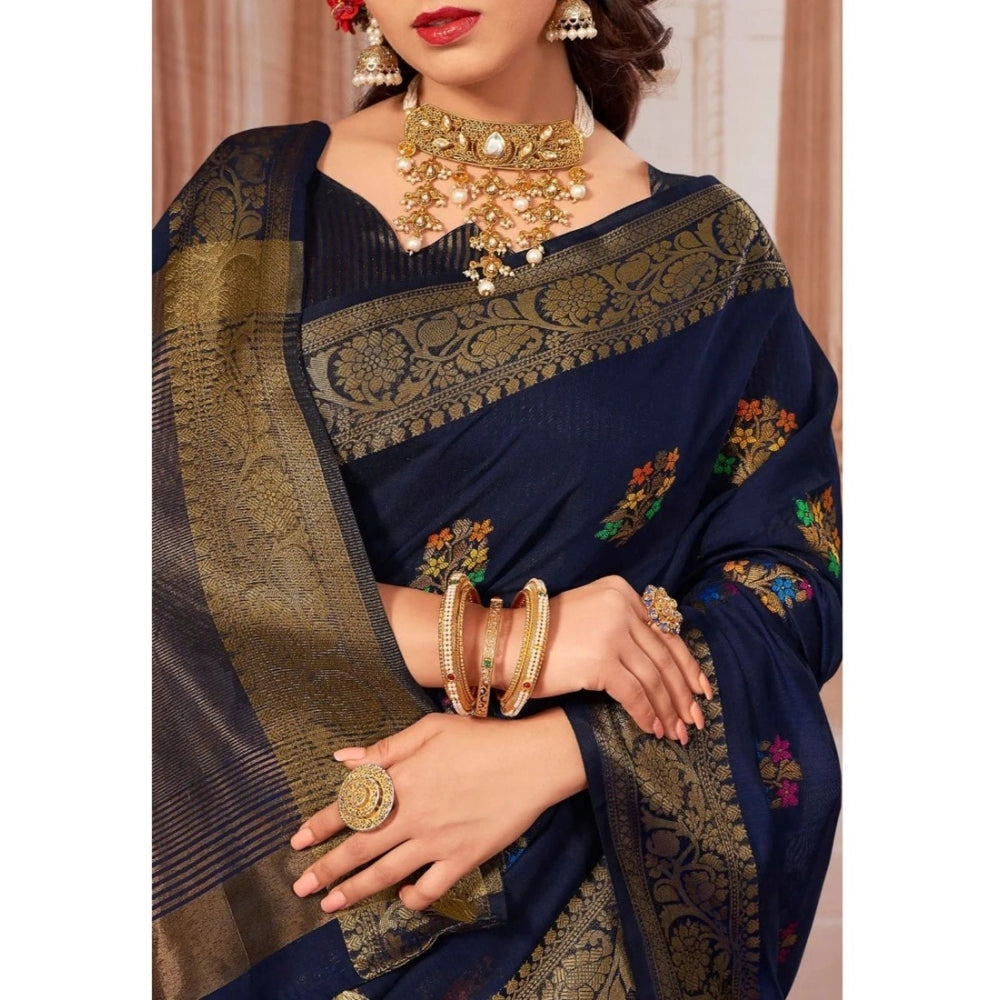 Graceful Chanderi Cotton Printed Saree With Blouse Piece