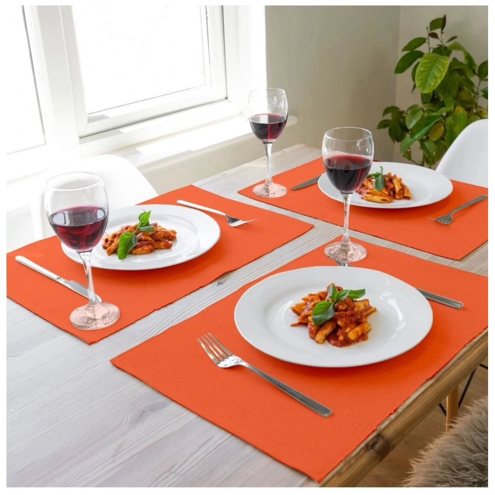 Elegant Ribbed Cotton Place Mats Sets