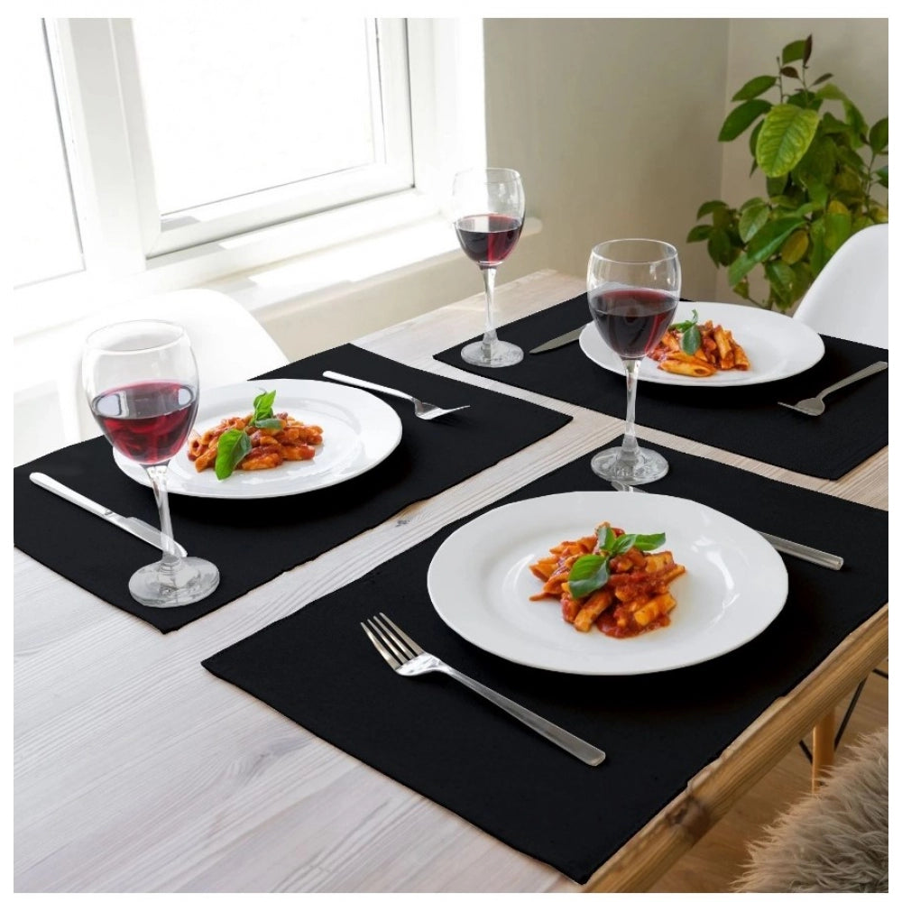 Elegant Ribbed Cotton Place Mats Sets