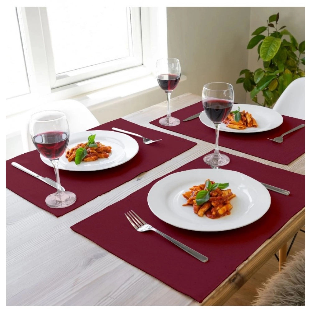 Elegant Ribbed Cotton Place Mats Sets