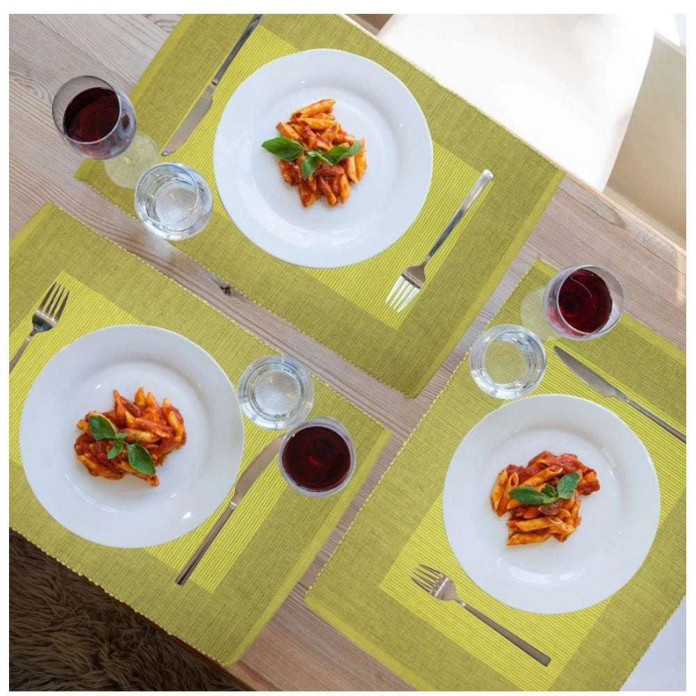 Elegant Ribbed Cotton Place Mats Sets