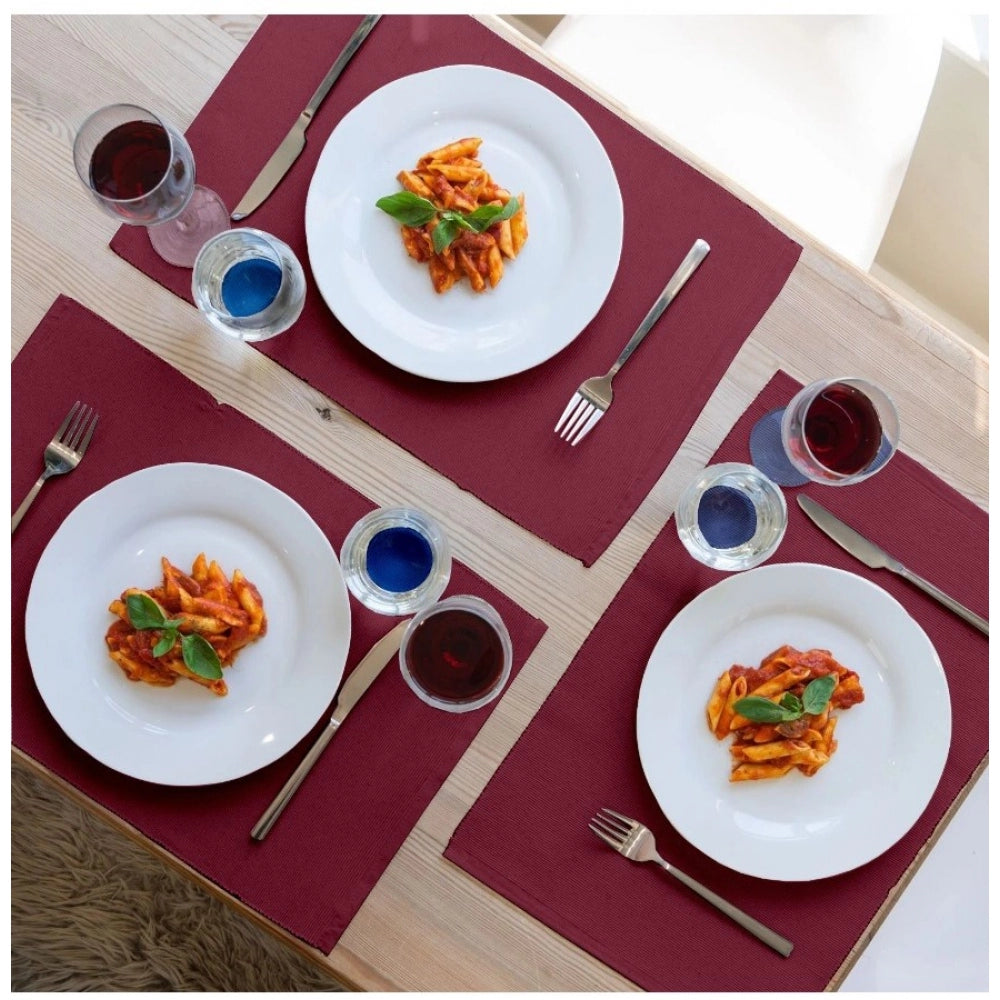 Elegant Ribbed Cotton Place Mats Sets