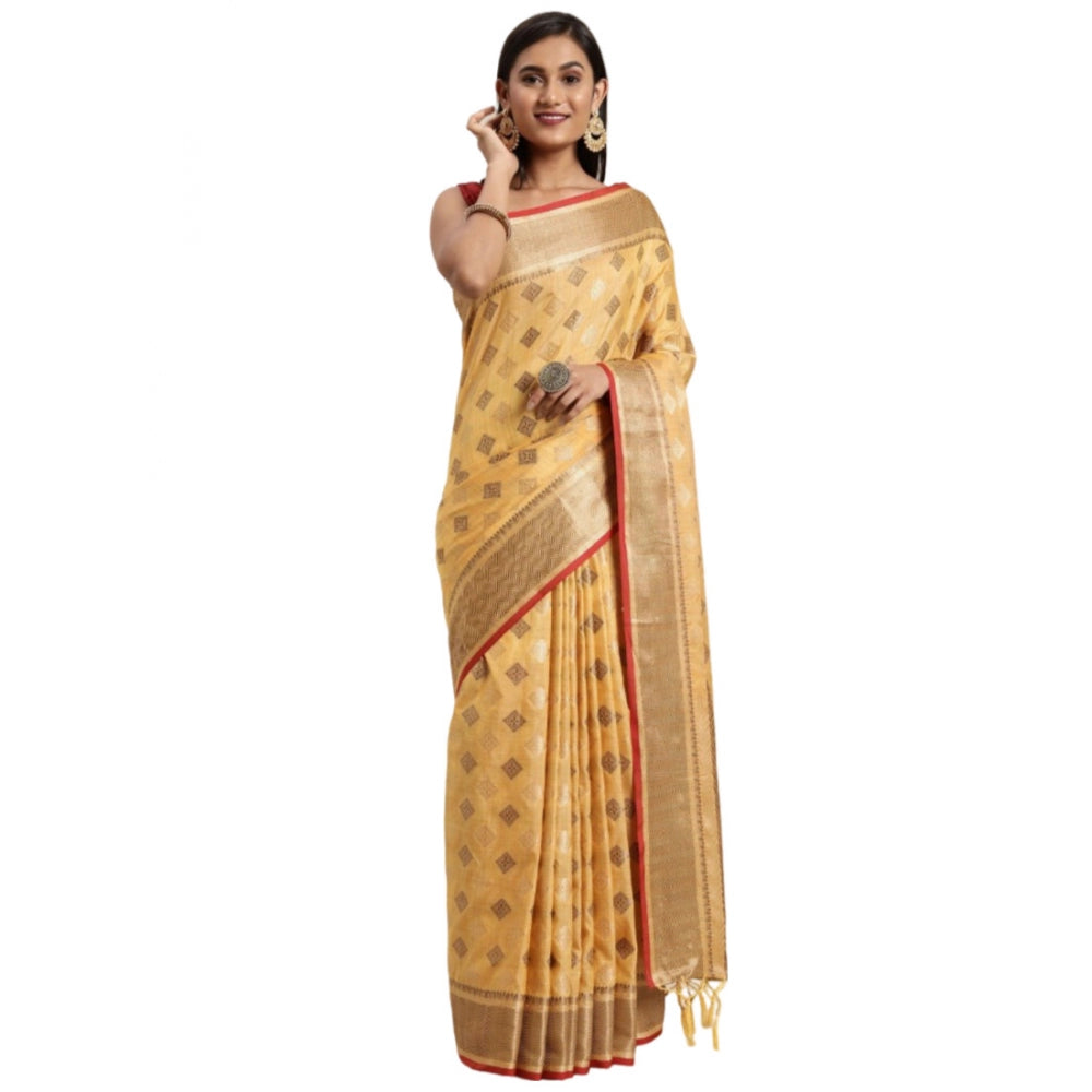 Graceful Chanderi Cotton Printed Saree With Blouse Piece