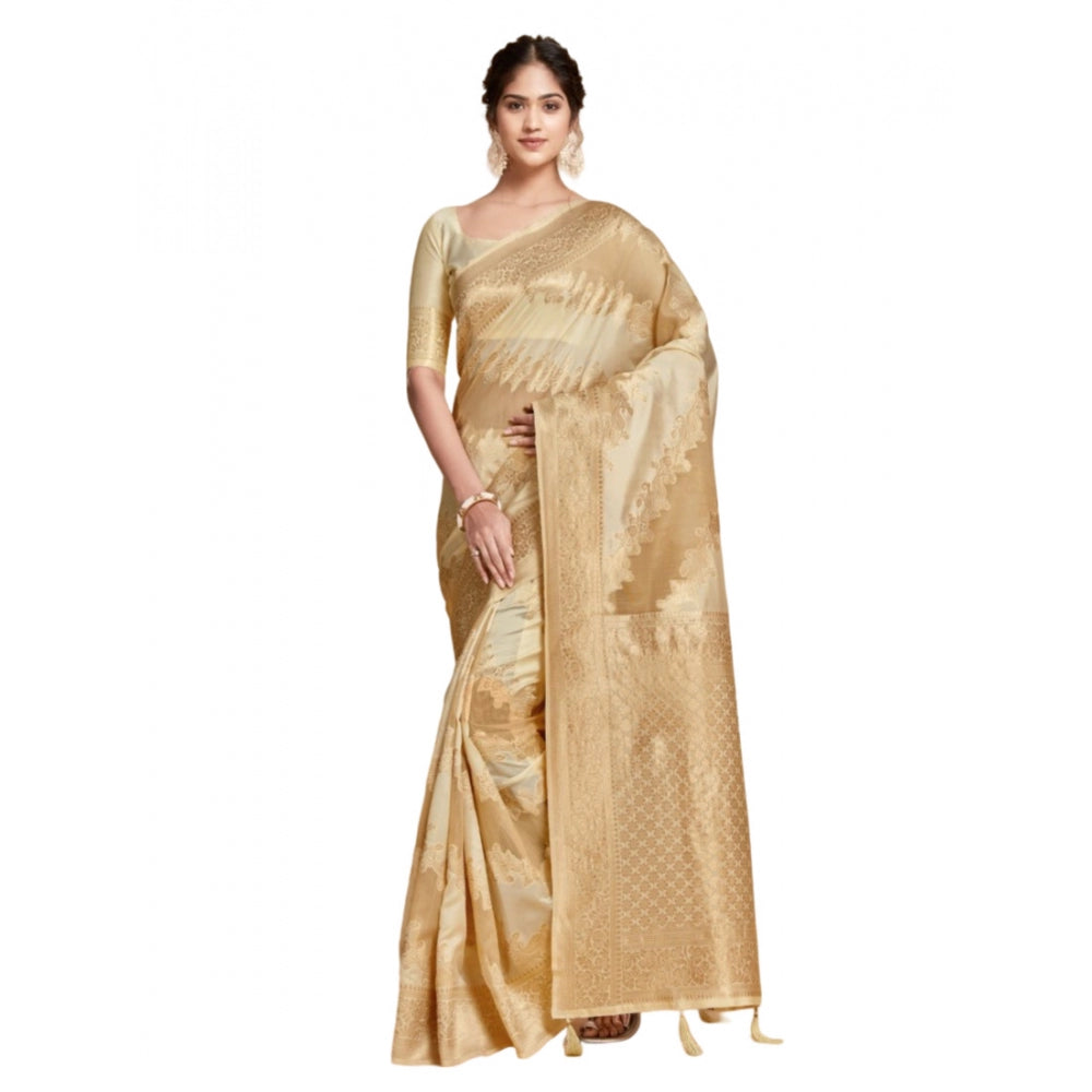 Designer Linen Printed Saree With Blouse Piece