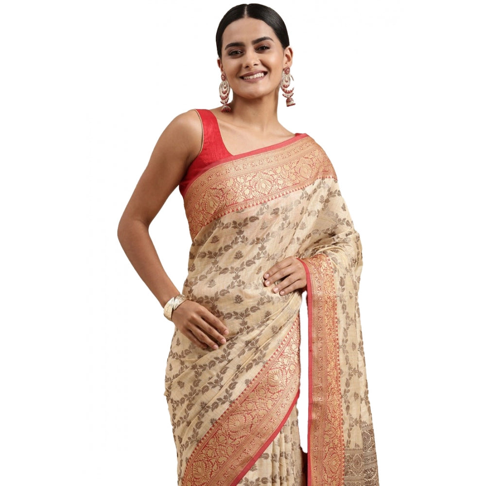 Graceful Chanderi Cotton Printed Saree With Blouse Piece