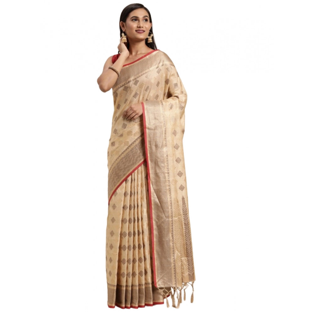 Graceful Chanderi Cotton Printed Saree With Blouse Piece