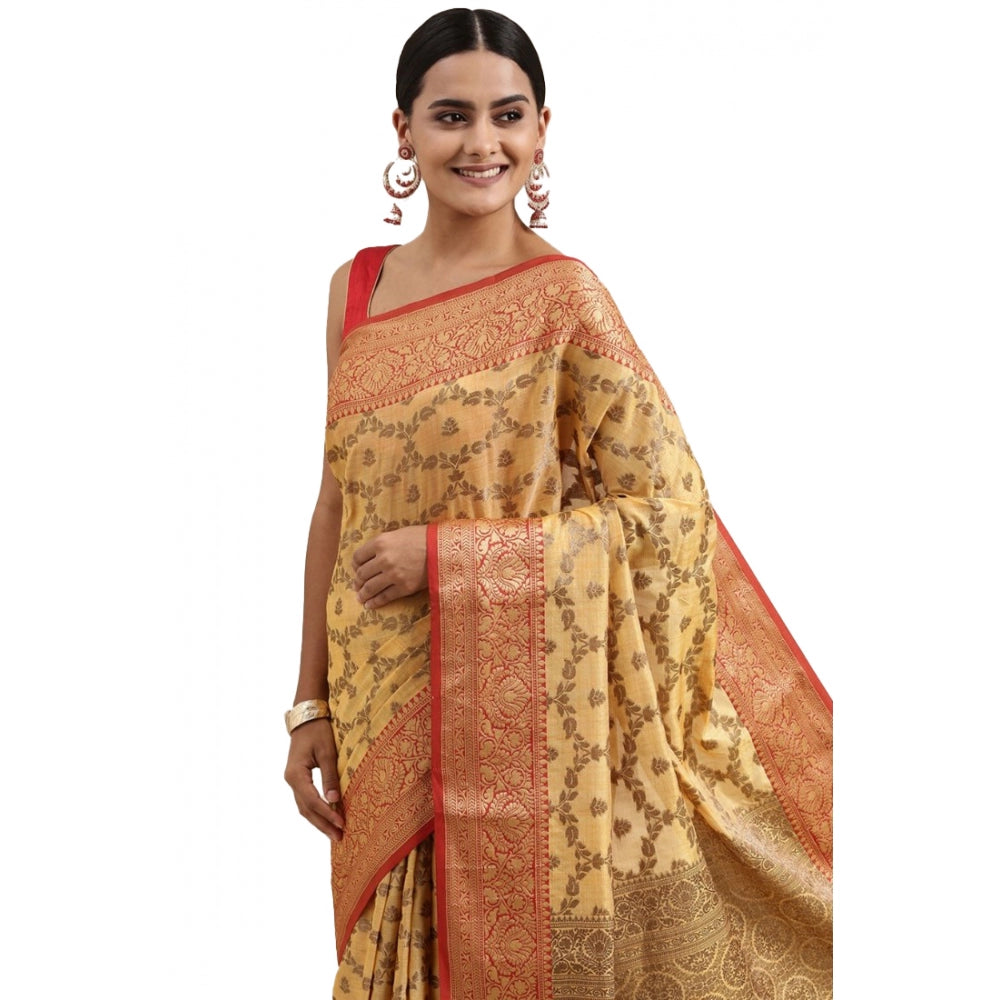 Graceful Chanderi Cotton Printed Saree With Blouse Piece