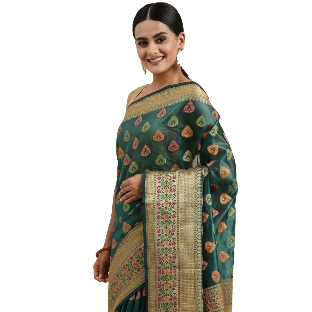 Stunning Organza Printed Saree With Blouse Piece