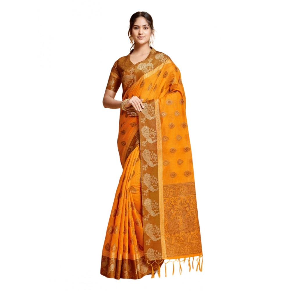 Stunning Organza Printed Saree With Blouse Piece