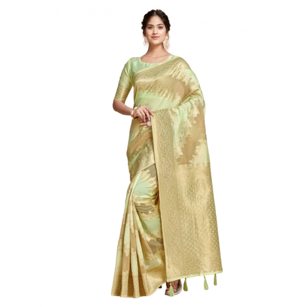 Designer Linen Printed Saree With Blouse Piece