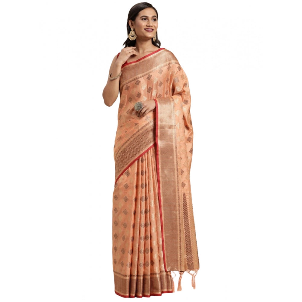 Graceful Chanderi Cotton Printed Saree With Blouse Piece