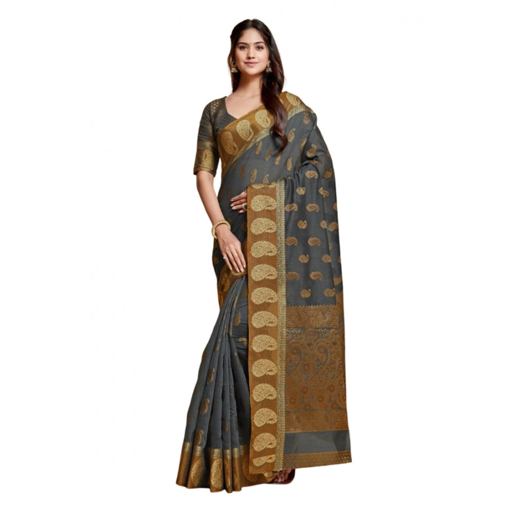 Graceful Chanderi Cotton Printed Saree With Blouse Piece