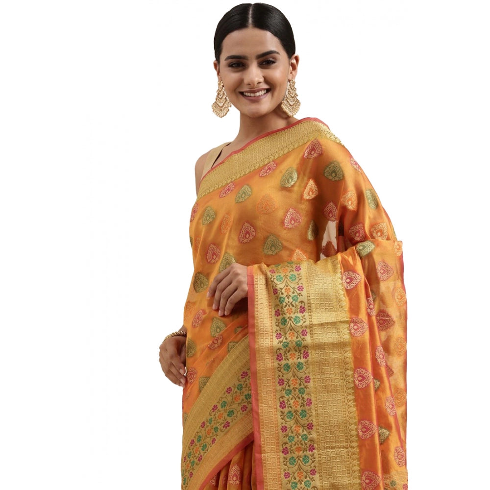 Stunning Organza Printed Saree With Blouse Piece