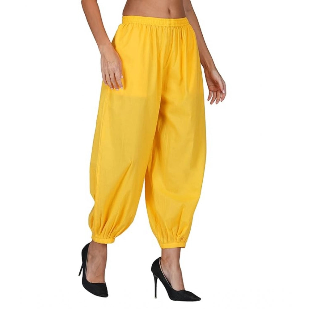 Stunning Cotton Cambric Solid Elastic Waist Patiala Harem Pants