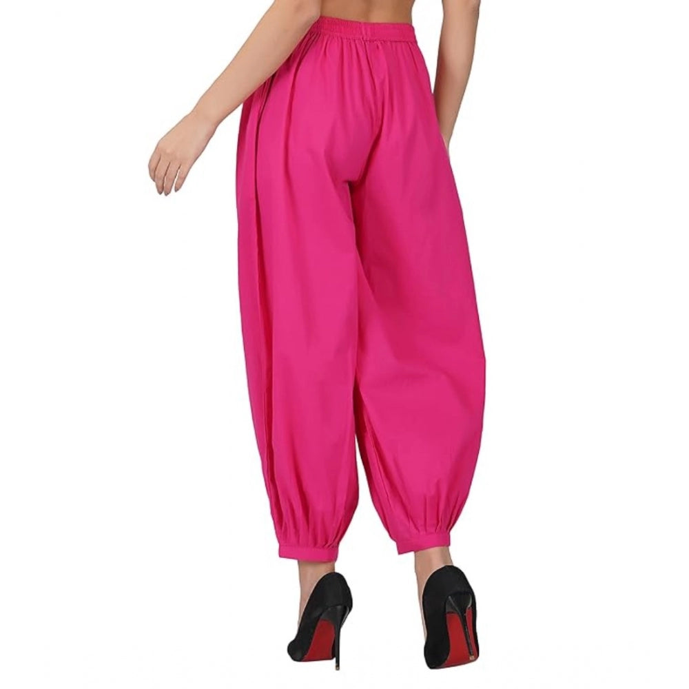 Stunning Cotton Cambric Solid Elastic Waist Patiala Harem Pants