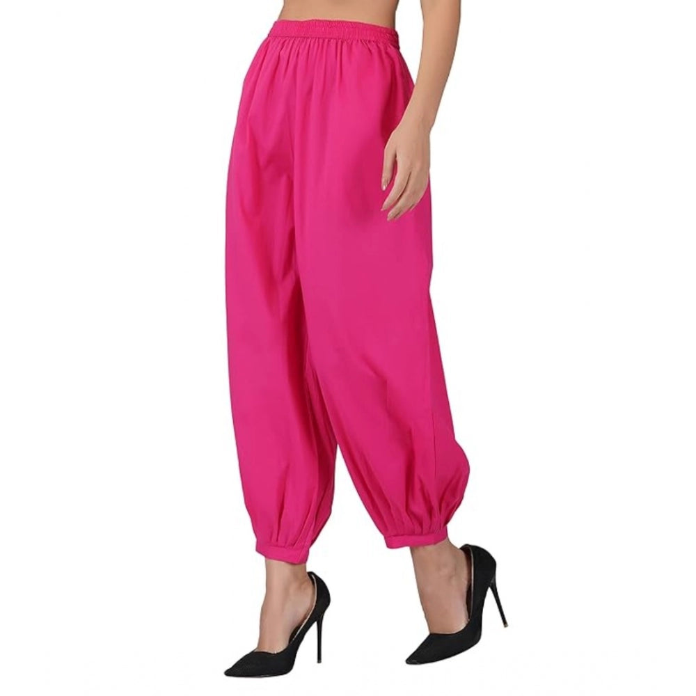 Stunning Cotton Cambric Solid Elastic Waist Patiala Harem Pants