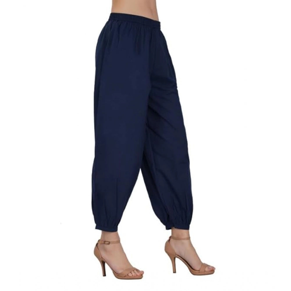 Stunning Cotton Cambric Solid Elastic Waist Patiala Harem Pants