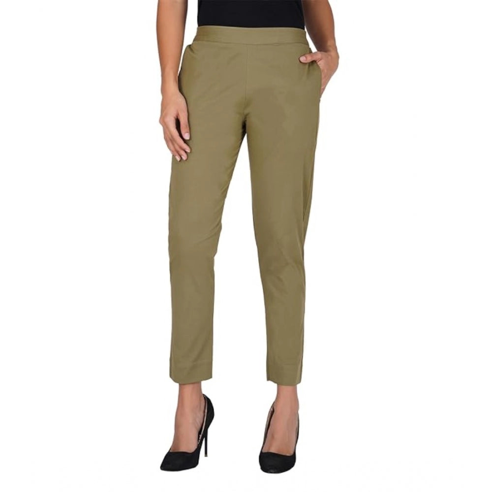 Beautiful Cotton Lycra Solid Trouser Pants