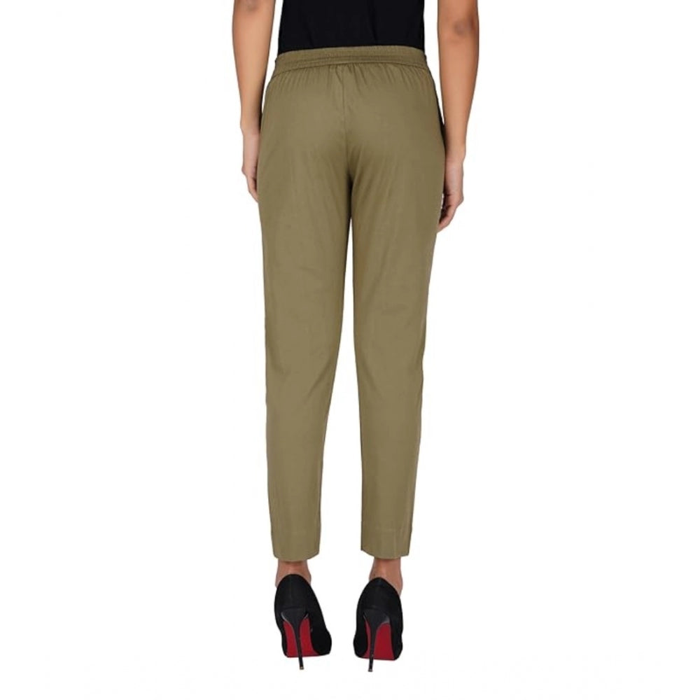 Beautiful Cotton Lycra Solid Trouser Pants