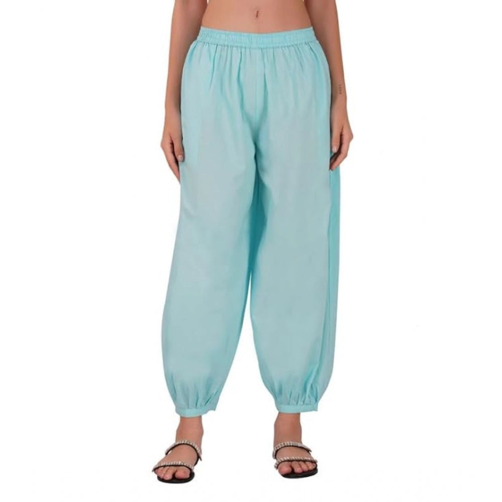 Stunning Cotton Cambric Solid Elastic Waist Patiala Harem Pants