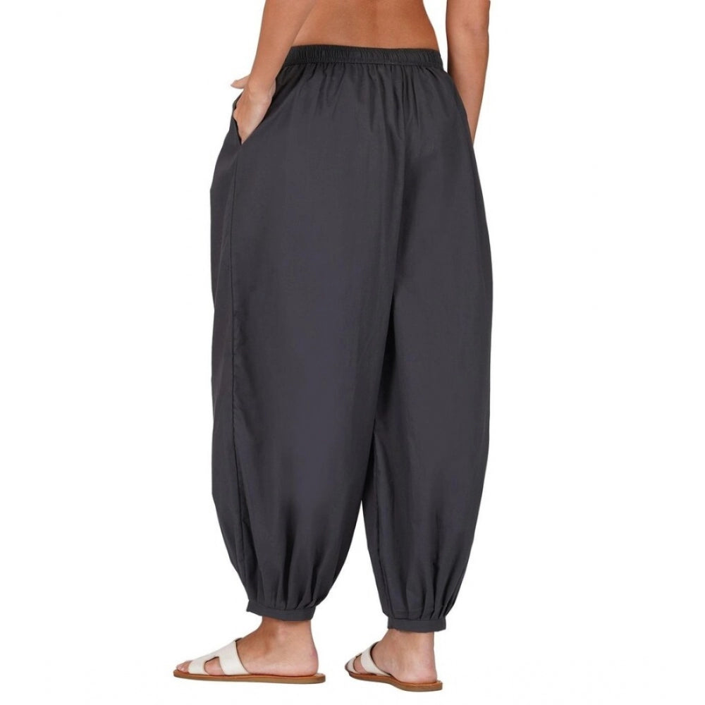 Stunning Cotton Cambric Solid Elastic Patiala Harem Pants