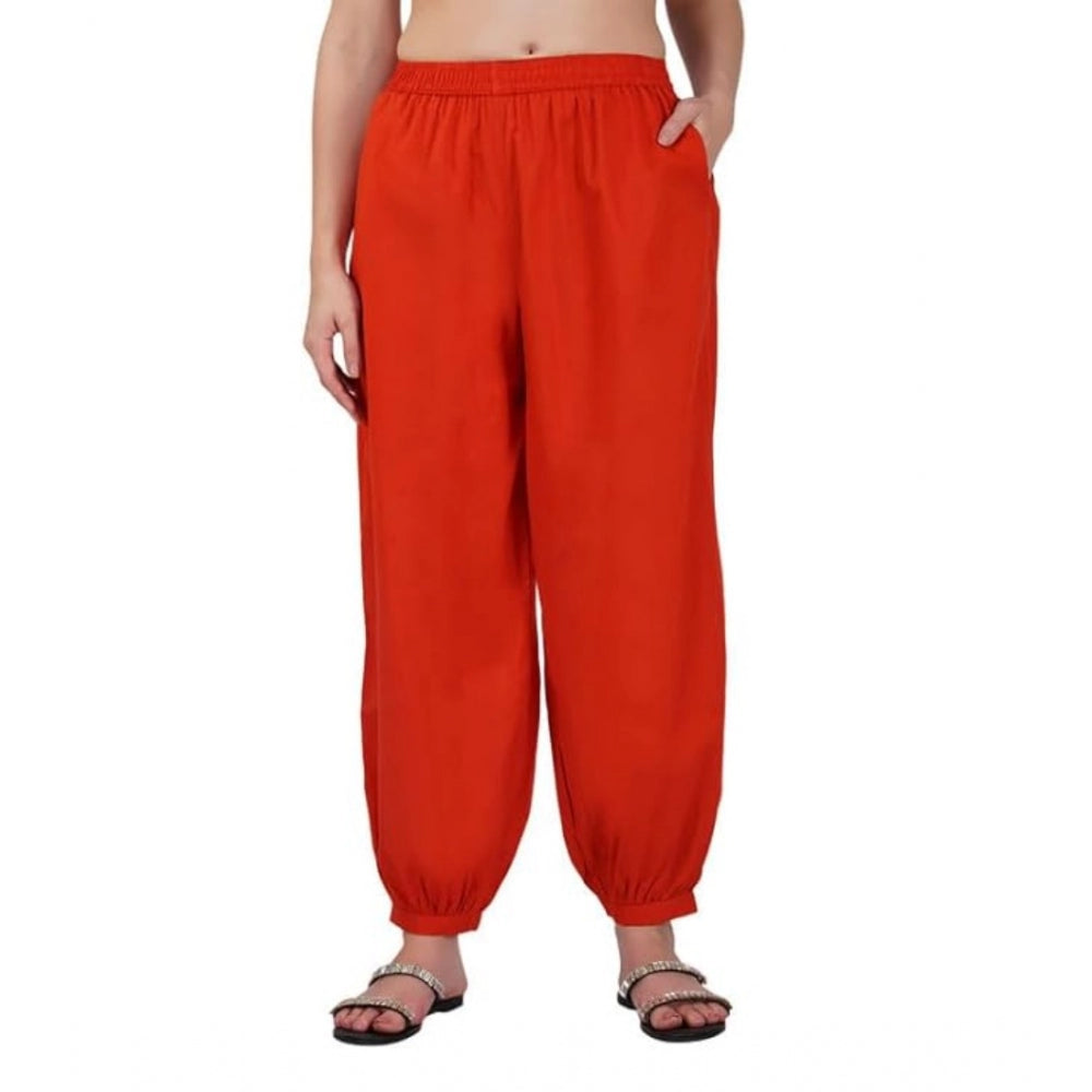 Stunning Cotton Cambric Solid Elastic Waist Patiala Harem Pants