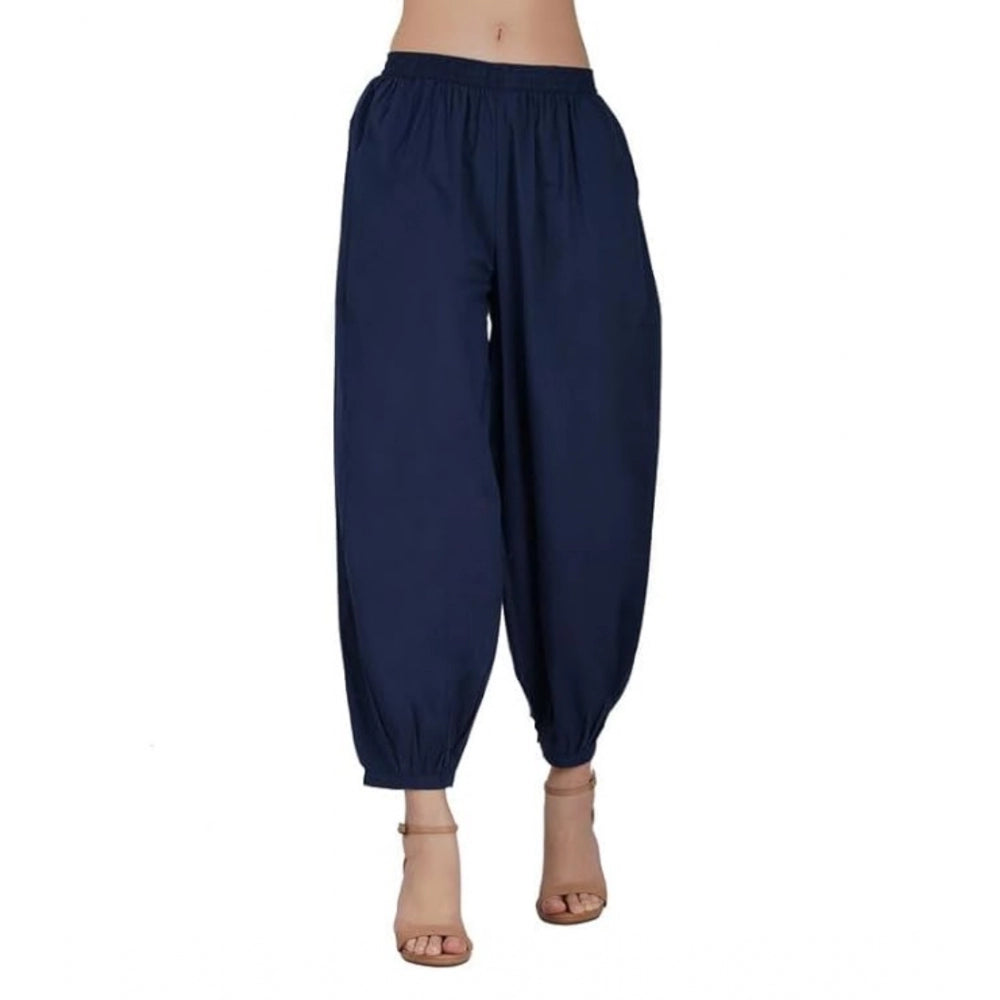 Stunning Cotton Cambric Solid Elastic Waist Patiala Harem Pants