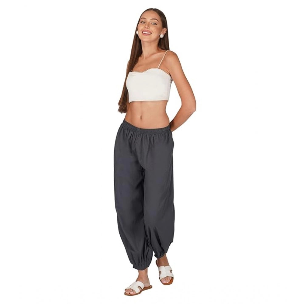 Stunning Cotton Cambric Solid Elastic Patiala Harem Pants