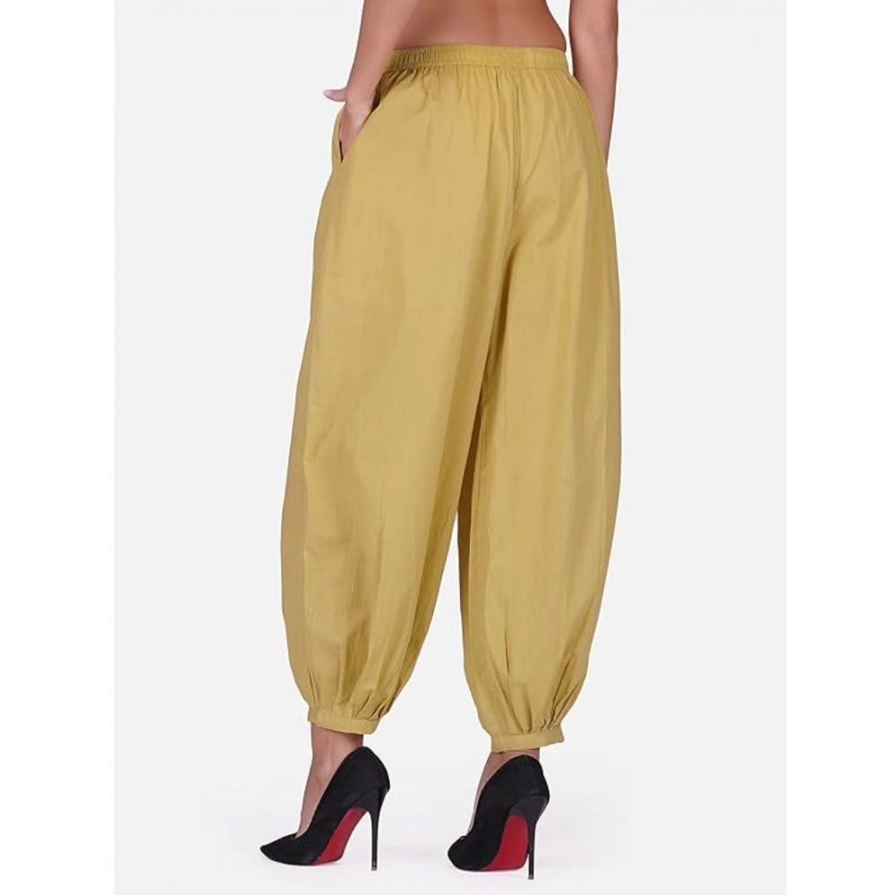 Stunning Cotton Cambric Solid Elastic Waist Patiala Harem Pants