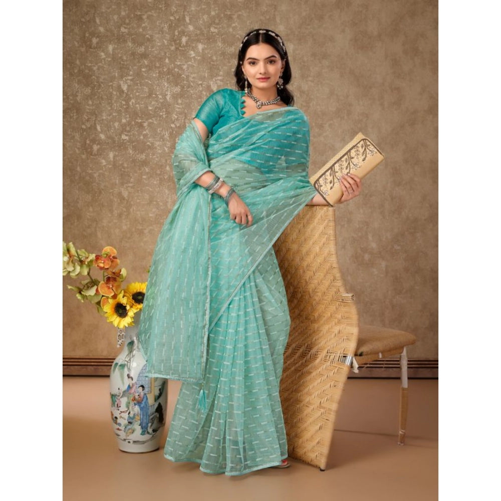 Sensational Linen Line Saree With Blouse Piece